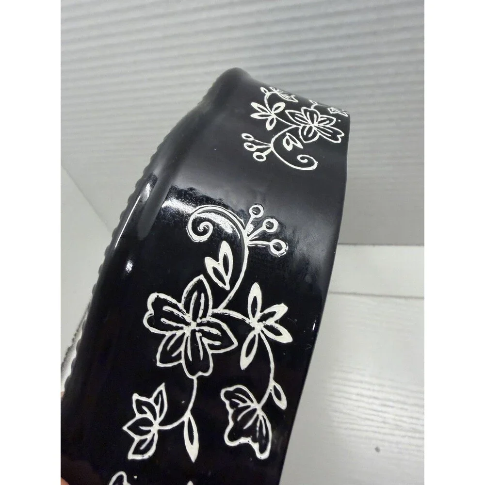 Temptations Floral Lace Black Baking Dish 10
